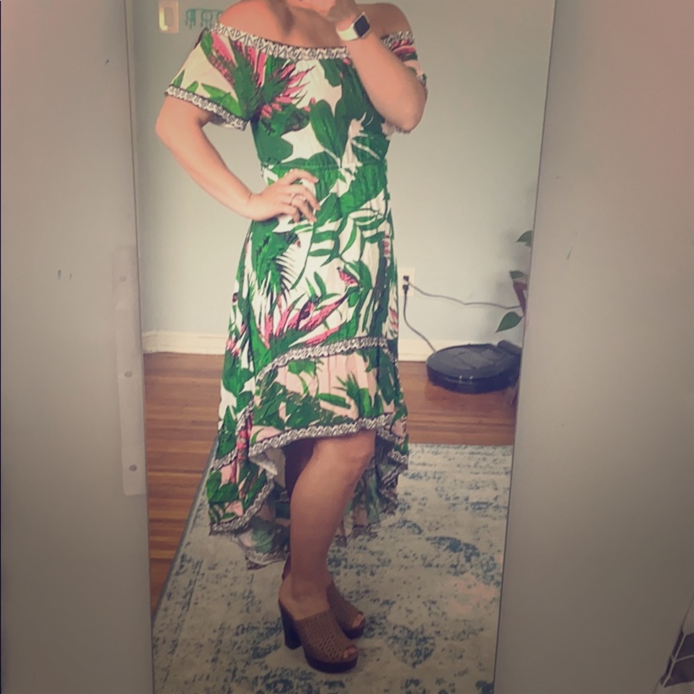 Floral Print High-Low Maxi